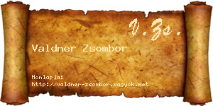 Valdner Zsombor névjegykártya